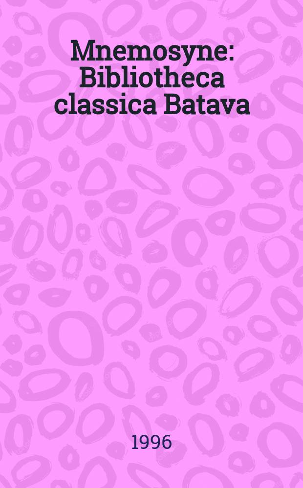 Mnemosyne : Bibliotheca classica Batava : Corpus Tibullianum III.1-6 = Лигдам.Тибуллов корпус элегий,книга 3,главы 1-6