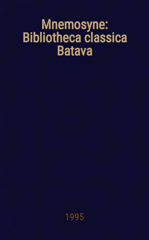 Mnemosyne : Bibliotheca classica Batava : Athenian settlements of the fourth century B.C. = Афинские "колонии" в 4-м веке до н.э.