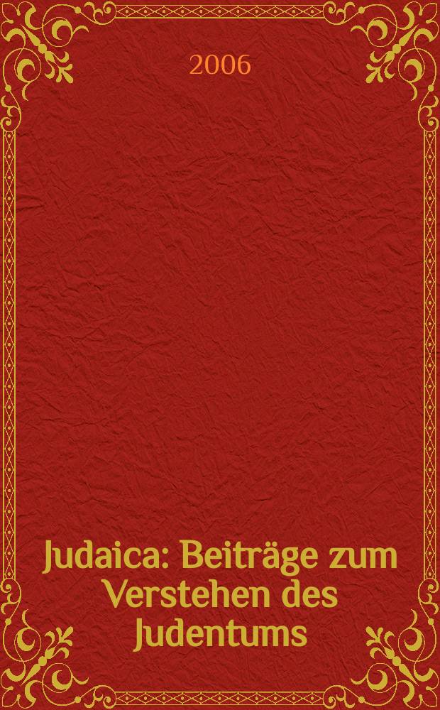 Judaica : Beiträge zum Verstehen des Judentums
