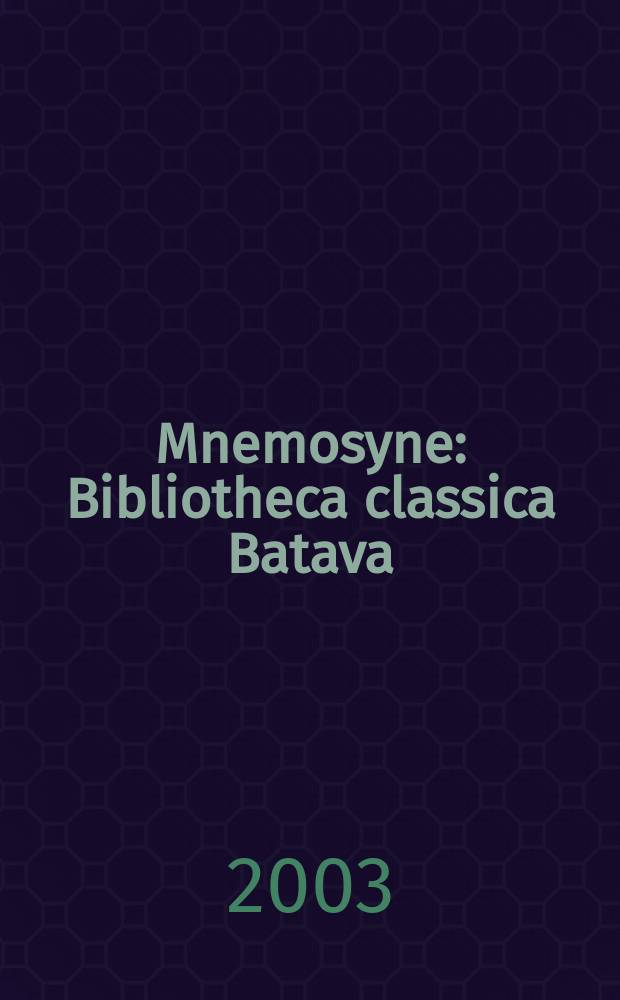 Mnemosyne : Bibliotheca classica Batava : Stesichoros = Стесихор