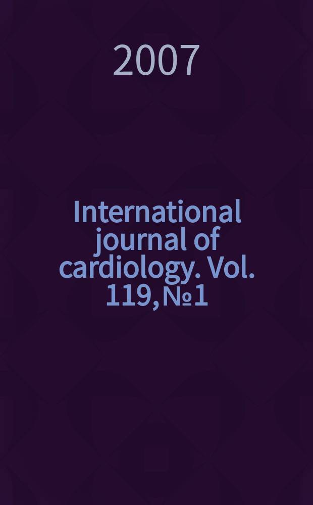 International journal of cardiology. Vol. 119, № 1