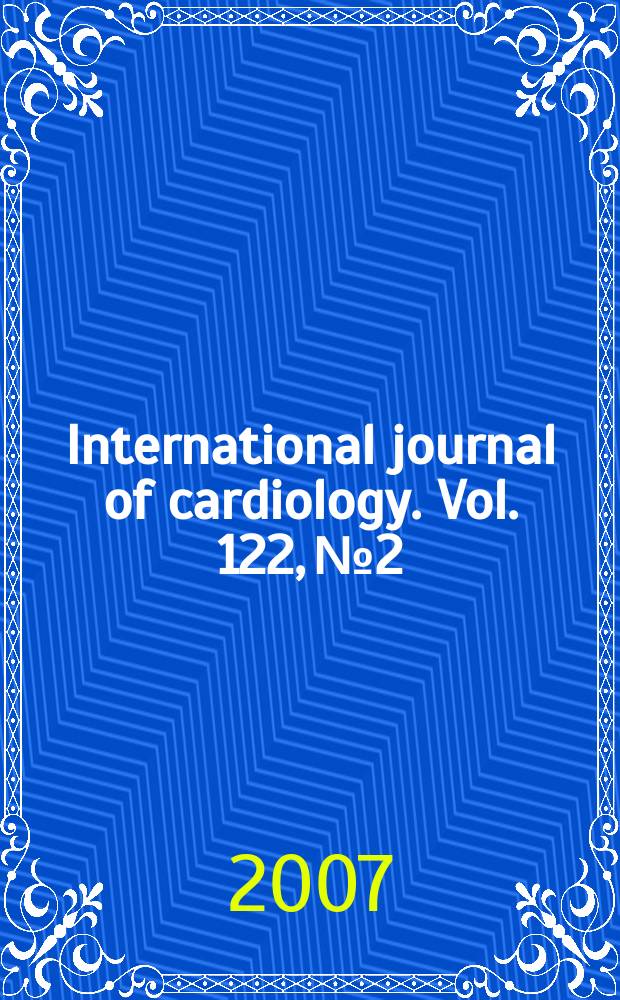 International journal of cardiology. Vol. 122, № 2