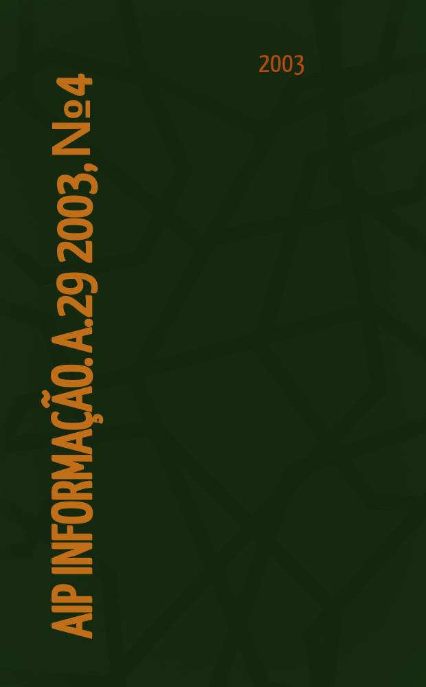 AIP informação. A.29 2003, № 4