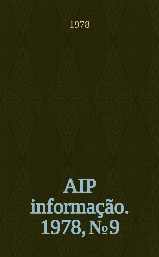 AIP informação. 1978, № 9