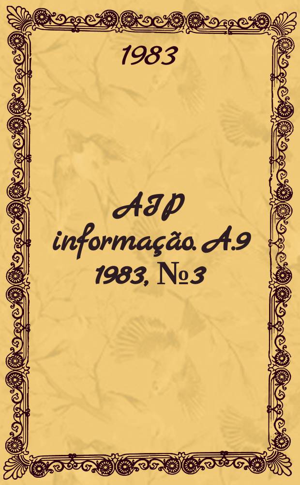 AIP informação. A.9 1983, № 3