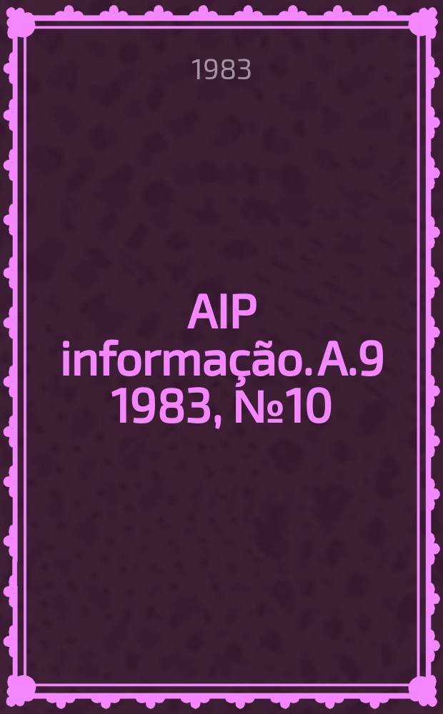 AIP informação. A.9 1983, № 10