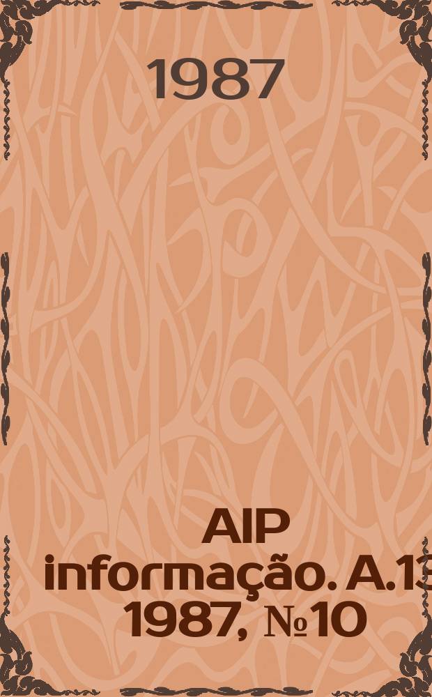 AIP informação. A.13 1987, № 10