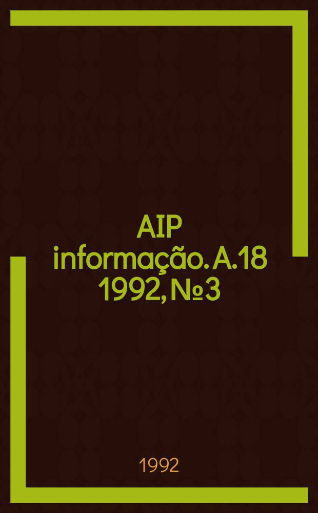 AIP informação. A.18 1992, № 3