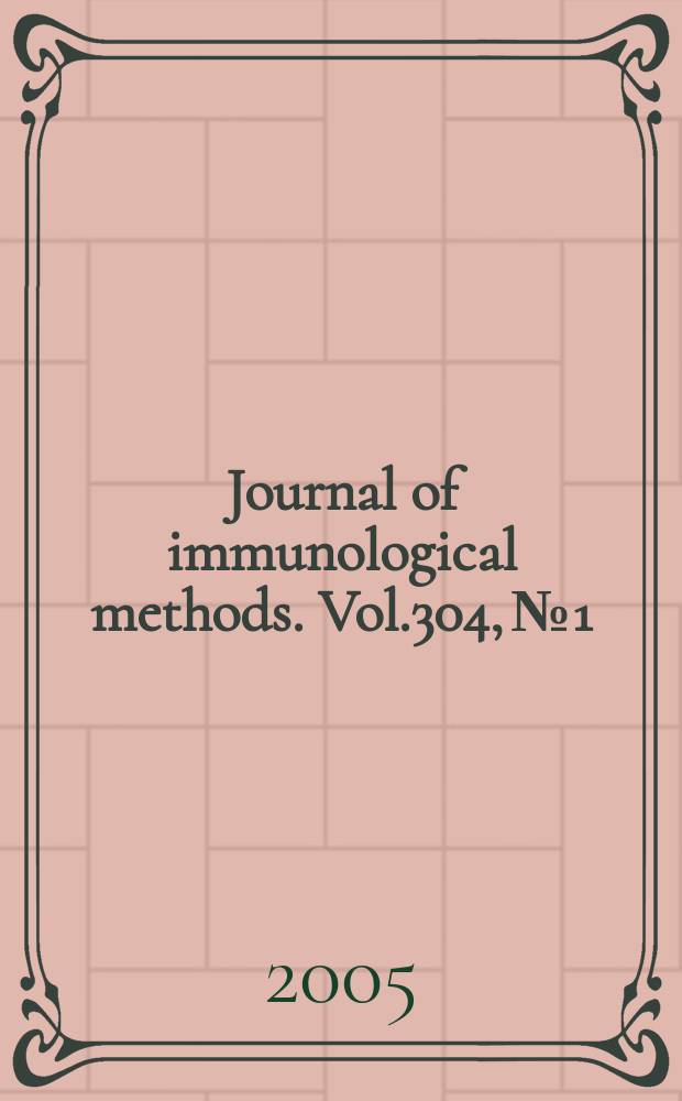 Journal of immunological methods. Vol.304, №1/2