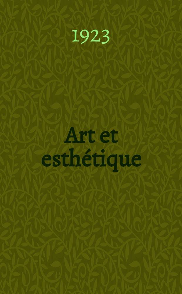 Art et esthétique