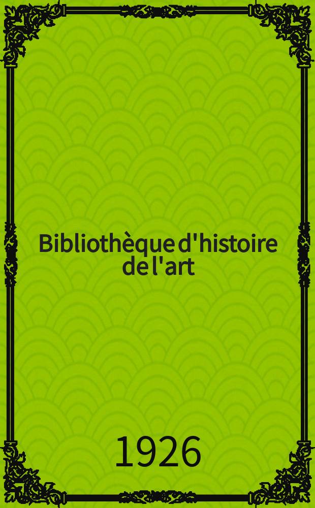 Bibliothèque d'histoire de l'art