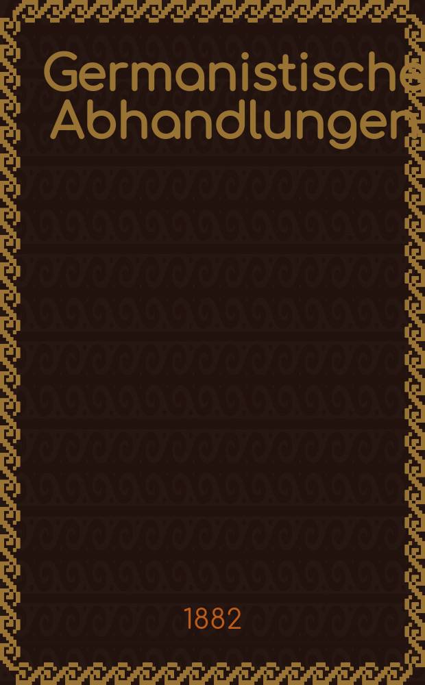 Germanistische Abhandlungen