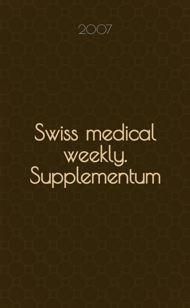 Swiss medical weekly. Supplementum