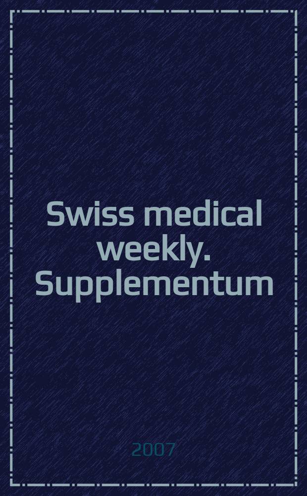 Swiss medical weekly. Supplementum
