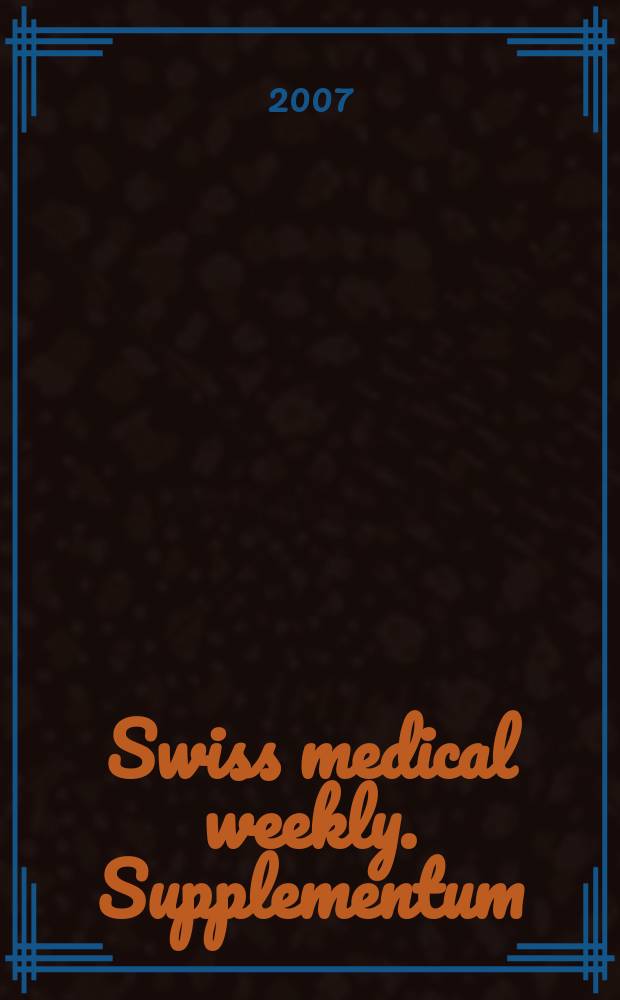 Swiss medical weekly. Supplementum