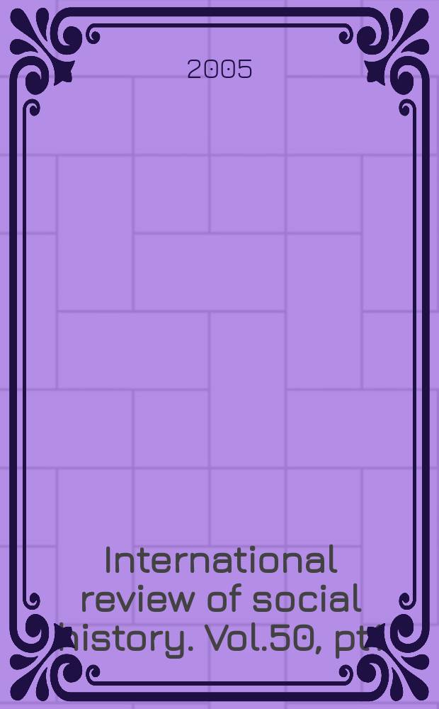 International review of social history. Vol.50, pt1