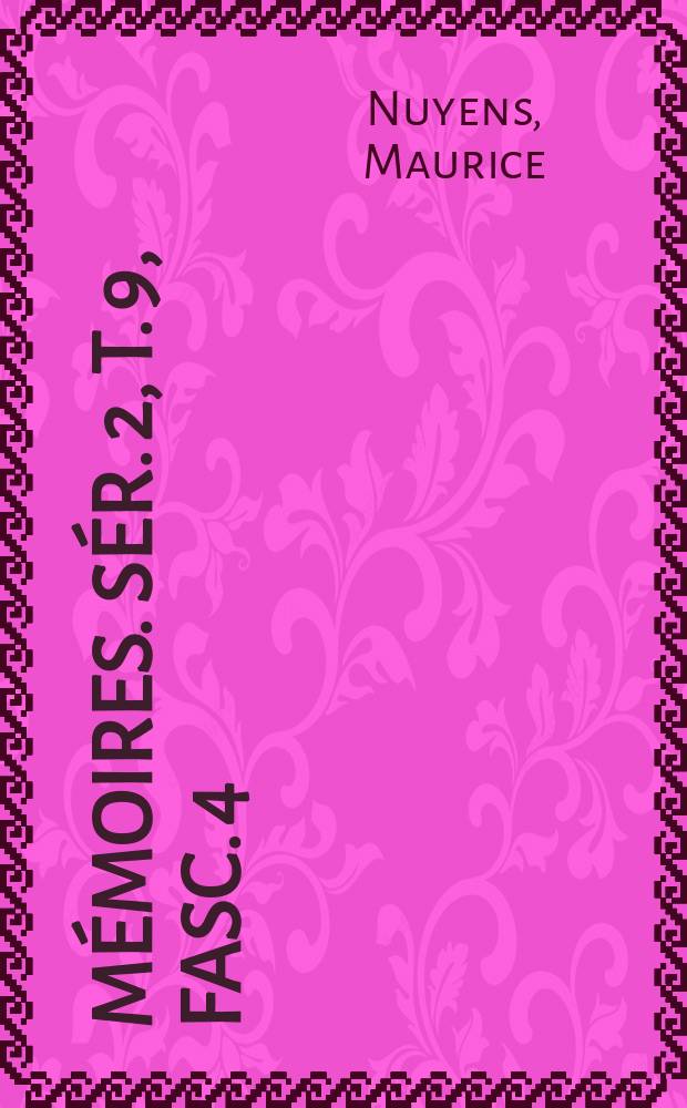 Mémoires. Sér. 2, t. 9, fasc. 4 : L'électron a tensions internes