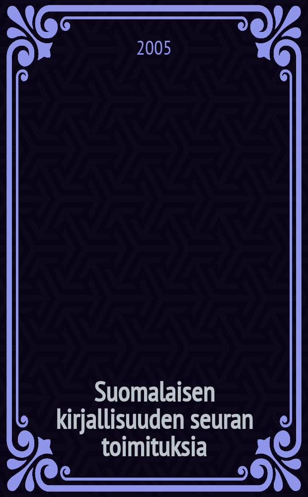 Suomalaisen kirjallisuuden seuran toimituksia : Arvid Järnefelt