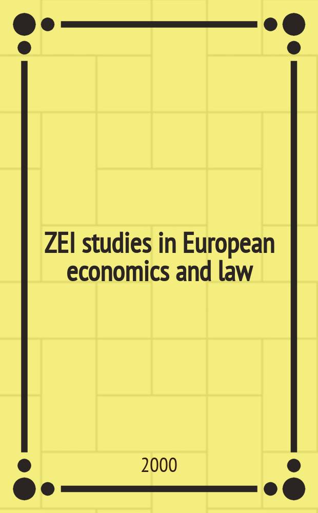 ZEI studies in European economics and law