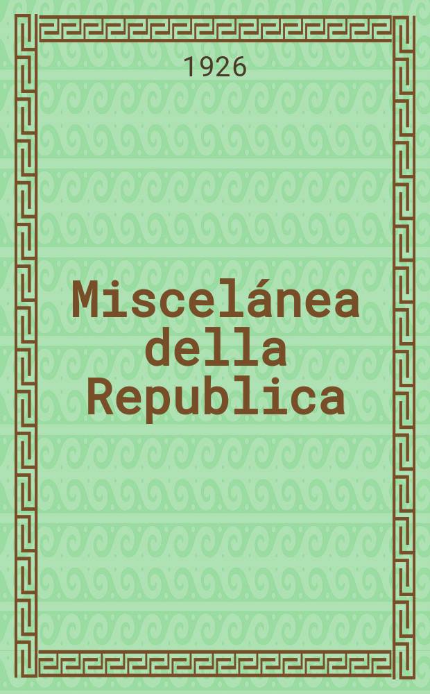 Miscelánea della Republica