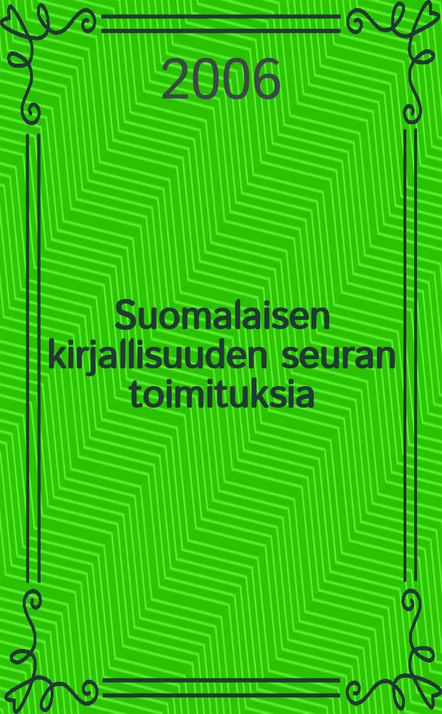 Suomalaisen kirjallisuuden seuran toimituksia : The road to prosperity