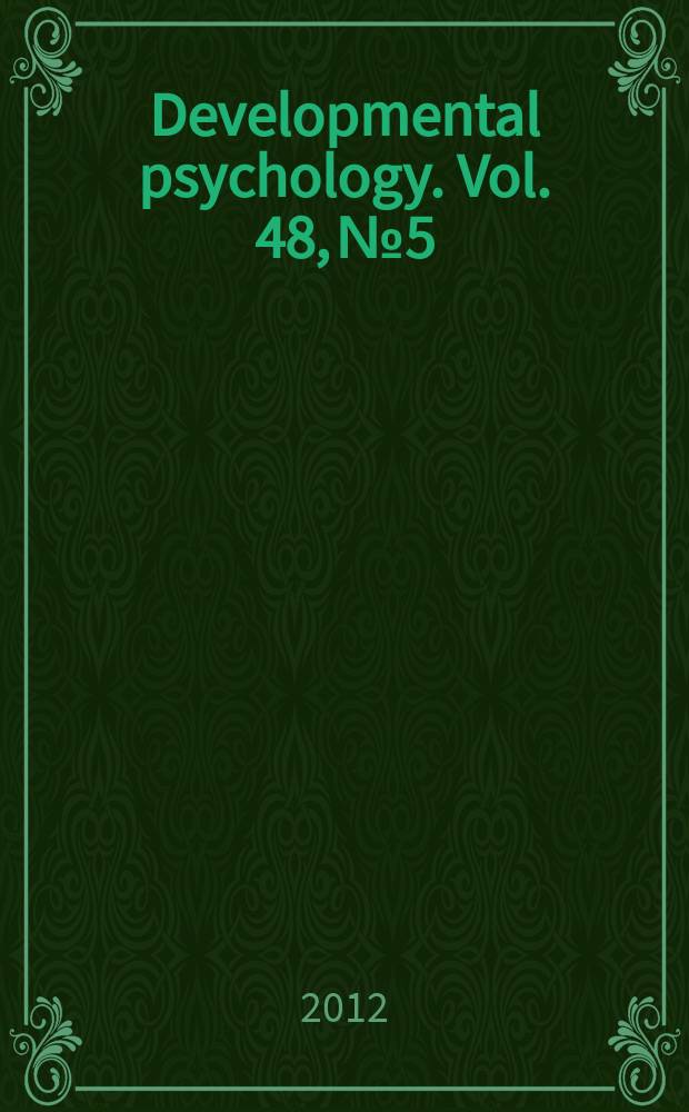 Developmental psychology. Vol. 48, № 5