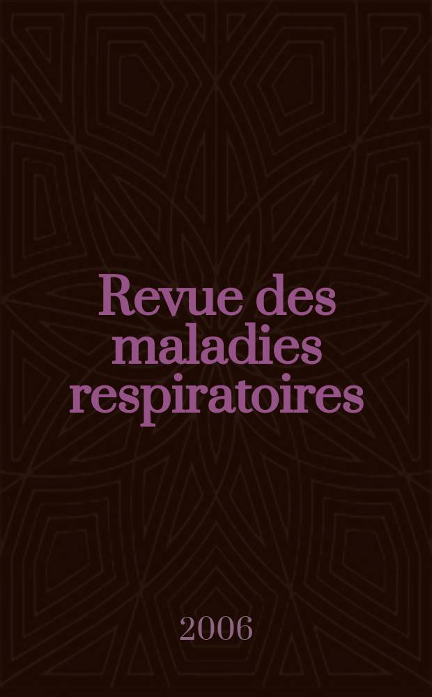 Revue des maladies respiratoires : Organe offic. de la Soc. de pneumologie de langue fr. Vol.23, №1, cah. 2 : Rapport de la Mission ERS, Copenhague, 17 -21 septembre 2005