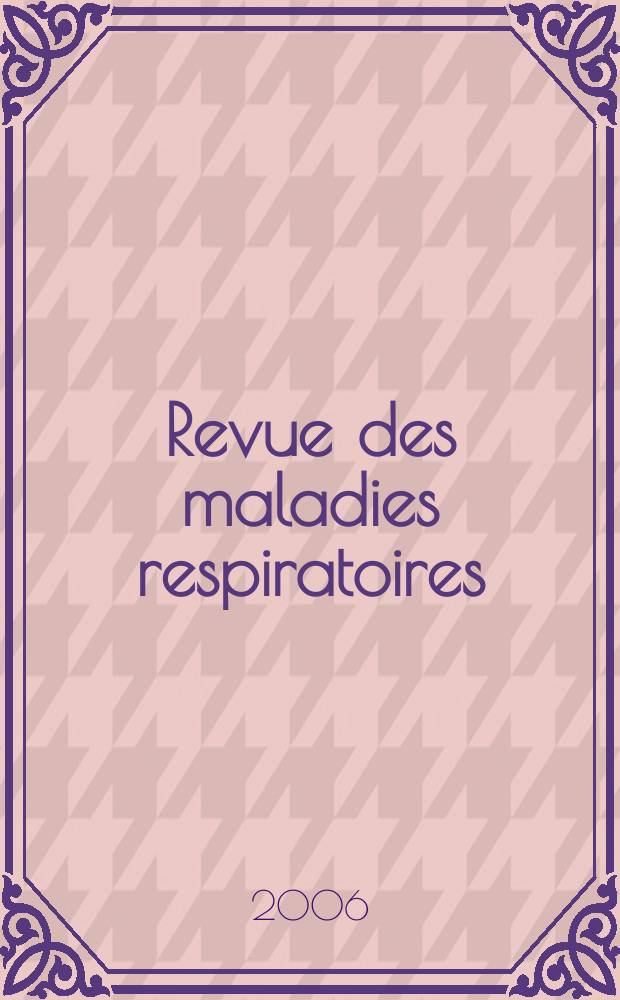 Revue des maladies respiratoires : Organe offic. de la Soc. de pneumologie de langue fr. Vol.23, №4, cah. 4 : Inflammation périphérique dans l'asthme: implications thérapeutiques