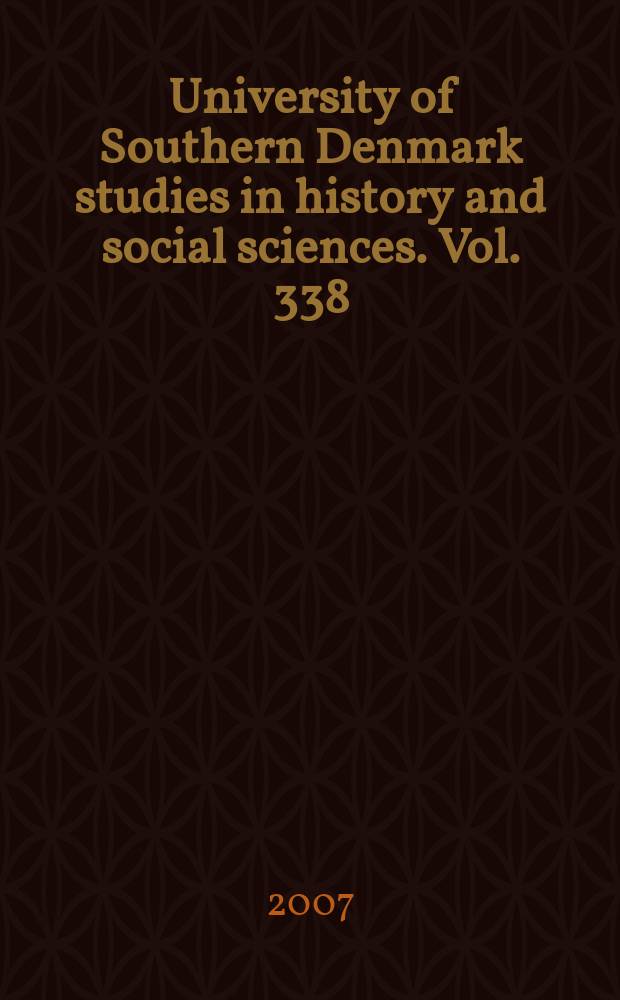 University of Southern Denmark studies in history and social sciences. Vol. 338 : COST A19 = Исследования социального и экономического благосостояния детей