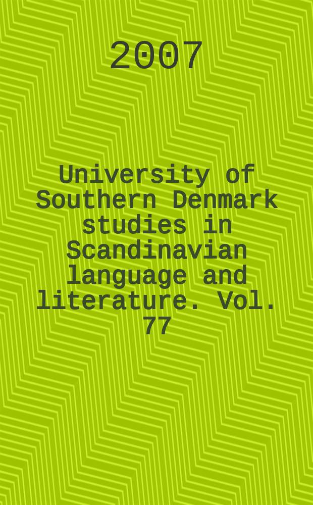 University of Southern Denmark studies in Scandinavian language and literature. Vol. 77 : Dramaturgiske pennetegninger = Драматургические рисунки пером