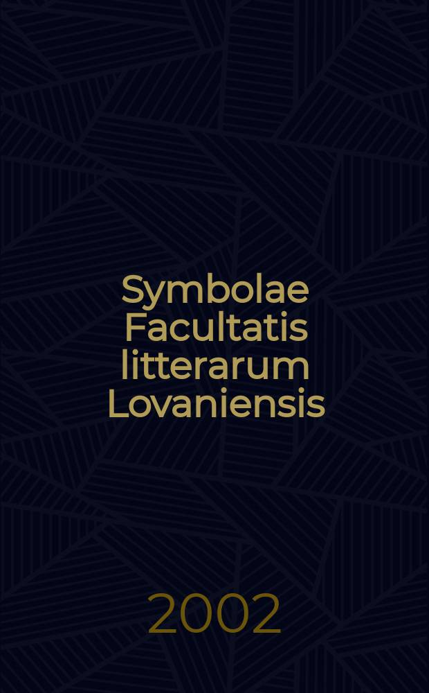 Symbolae Facultatis litterarum Lovaniensis : A coll. of studies ed. by members of the Fac. of arts at the "Katholicke univ. Leuven" (Louvai, Belgium). Vol. 30 : In de voetsporen van Jacob van Maerlant = По следам Якоба ван Мерланта: книга друзей Рафа де Кейзера, собравшая события из истории средних веков и преподавания истории
