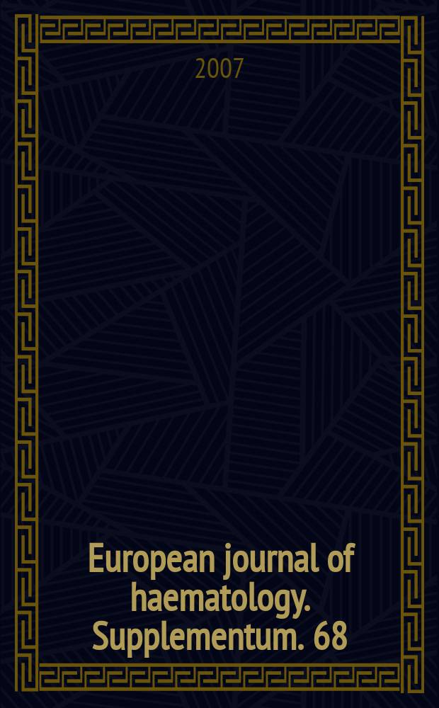 European journal of haematology. Supplementum. 68 : New horizons in haematology = Новые горизонты в гематологии