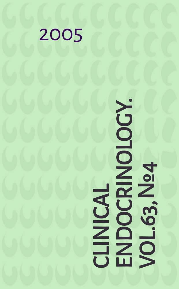 Clinical endocrinology. Vol.63, №4