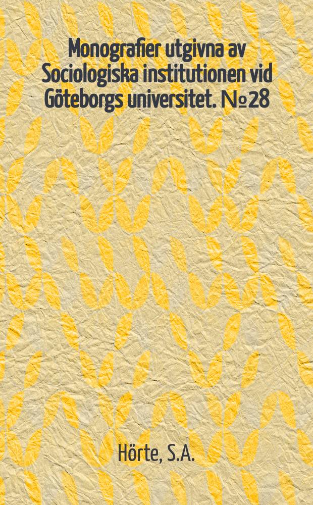 Monografier utgivna av Sociologiska institutionen vid Göteborgs universitet. №28 : Medbestämmande
