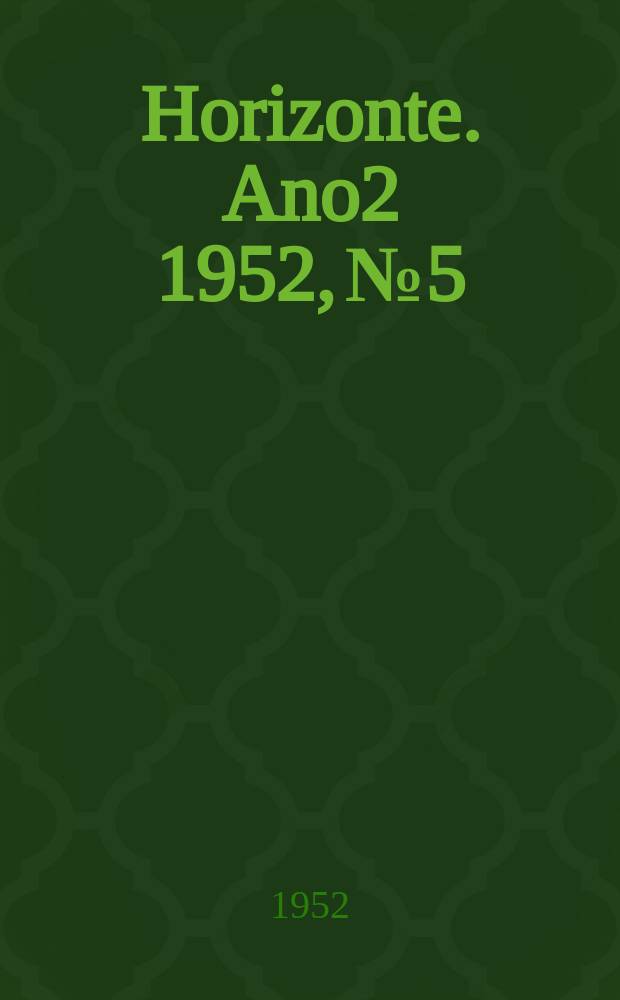 Horizonte. Ano2 1952, №5