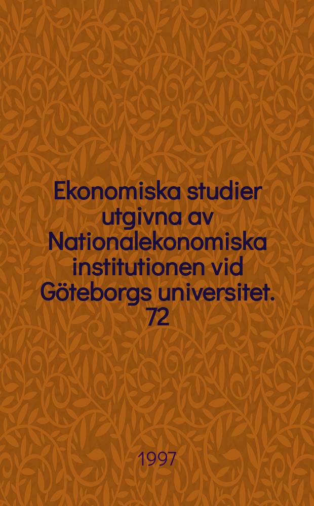 Ekonomiska studier utgivna av Nationalekonomiska institutionen vid Göteborgs universitet. 72 : On productivity and growth in Kenya, 1964-94