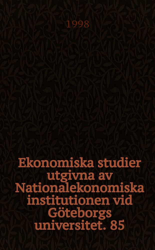 Ekonomiska studier utgivna av Nationalekonomiska institutionen vid Göteborgs universitet. 85 : Analysis of employment behaviour in Zimbabwe