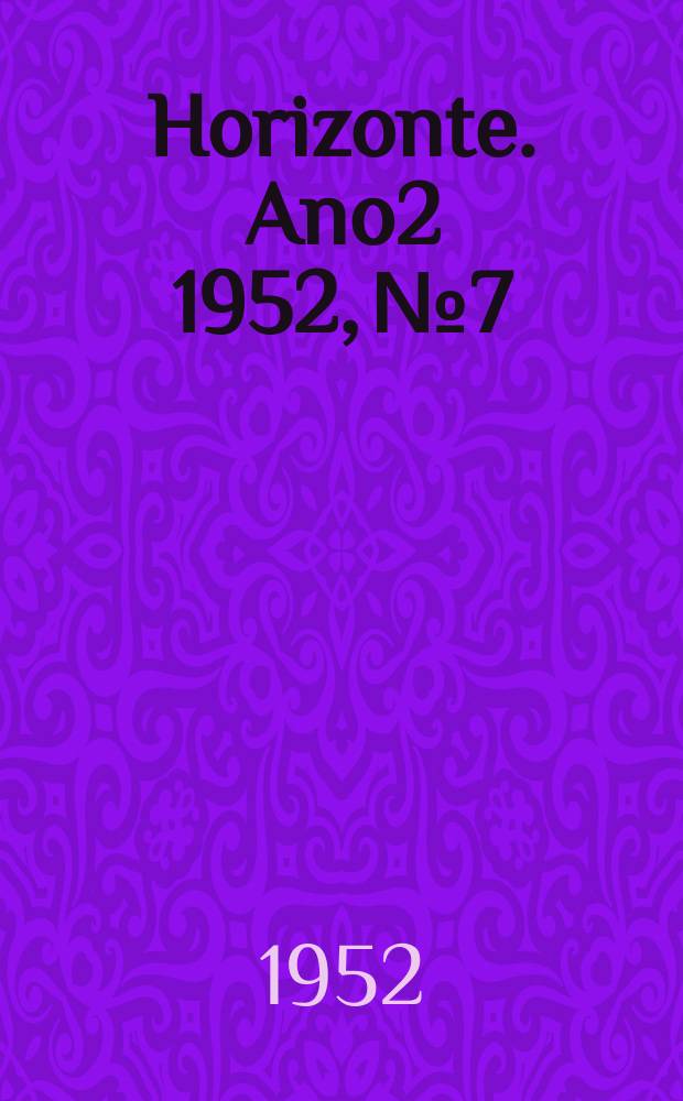 Horizonte. Ano2 1952, №7