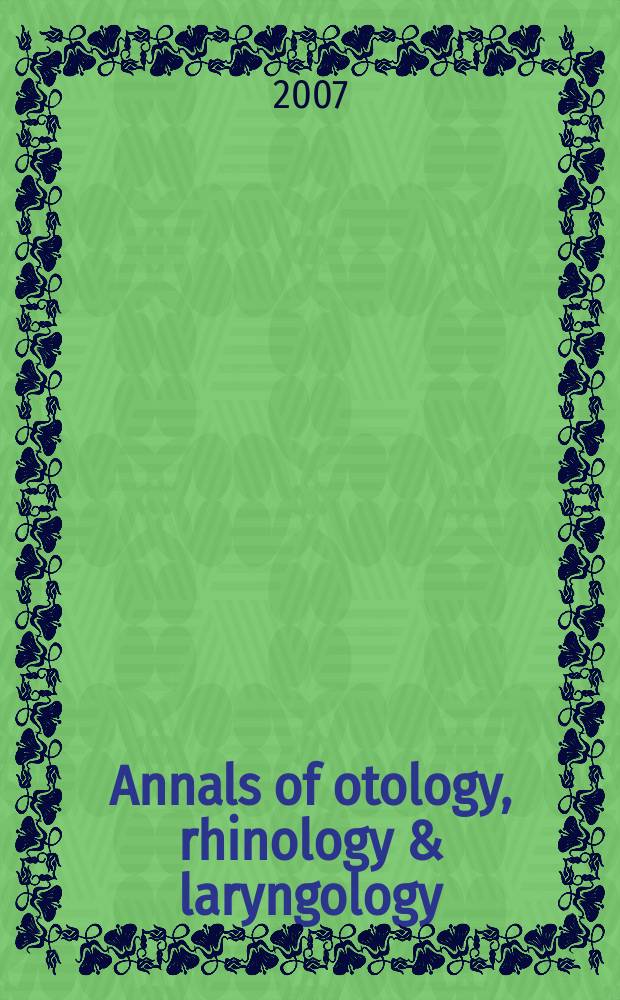Annals of otology, rhinology & laryngology : In vivo estimates of the position of advanced bionics electrode arrays in the human cochlea = Определение in vivo позиции усовершенствованных биоэлектродных сетей в улитке внутреннего уха человека.