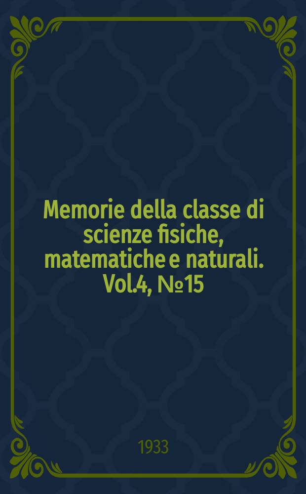 Memorie della classe di scienze fisiche, matematiche e naturali. Vol.4, №15 : Ricerche sulla teoria delle soluzioni concentrate di elettroliti forti