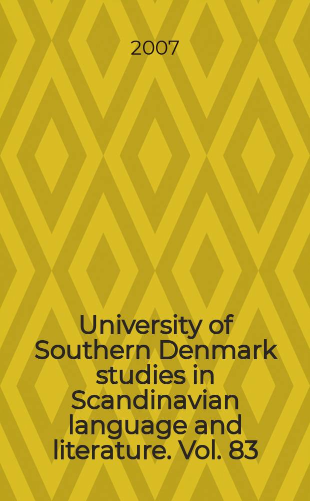 University of Southern Denmark studies in Scandinavian language and literature. Vol. 83 : Ildspor = Огненный след