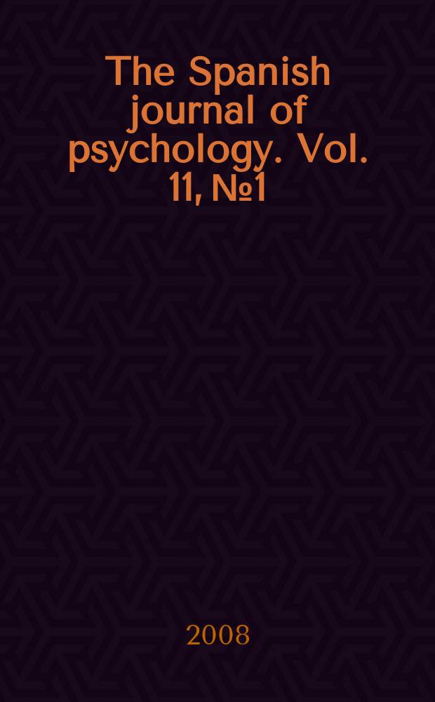 The Spanish journal of psychology. Vol. 11, № 1