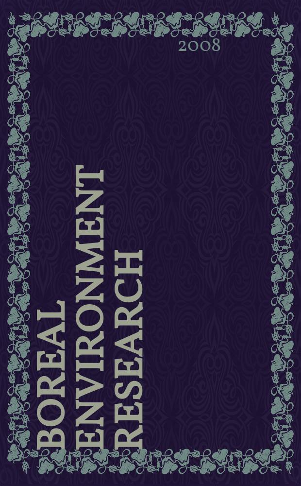 Boreal environment research : An intern. interdisciplinary j. Vol. 13, № 2