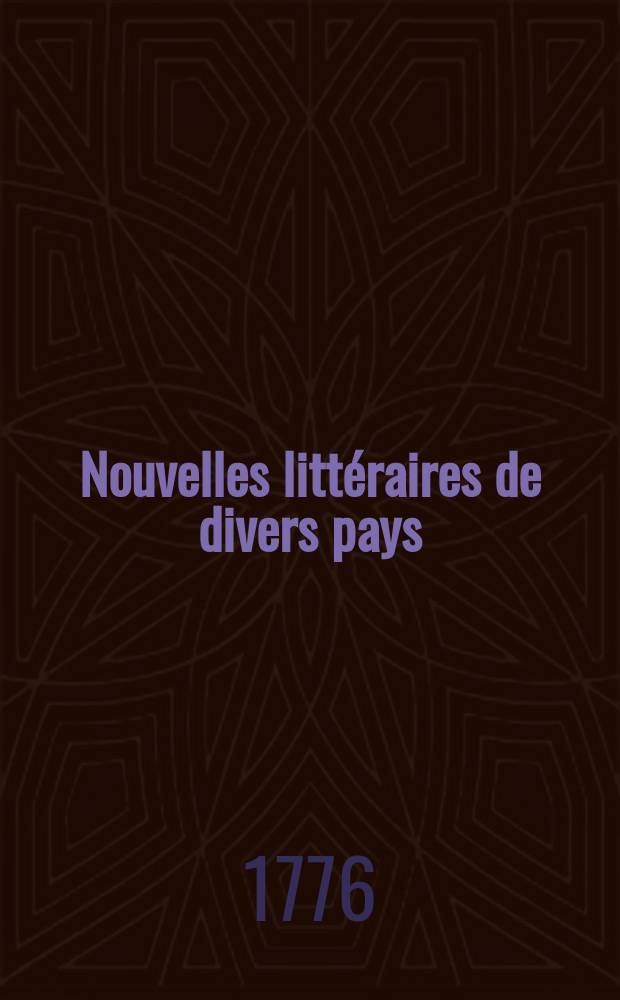 Nouvelles littéraires de divers pays
