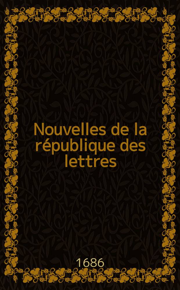 Nouvelles de la république des lettres