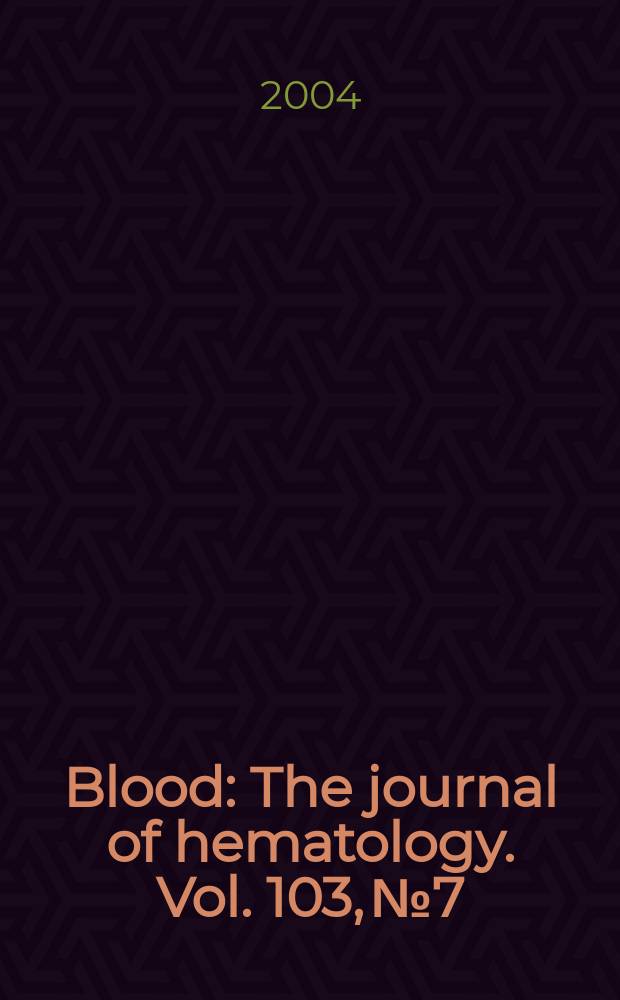 Blood : The journal of hematology. Vol. 103, № 7