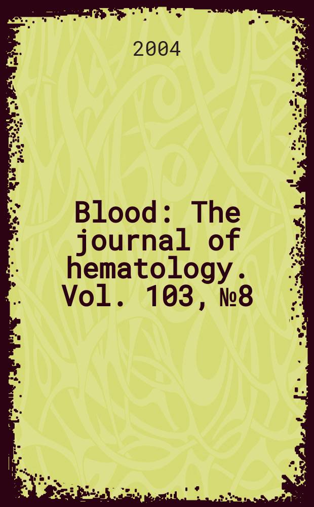 Blood : The journal of hematology. Vol. 103, № 8