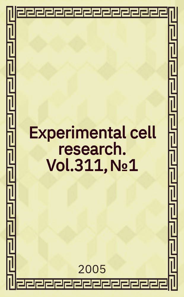 Experimental cell research. Vol.311, № 1