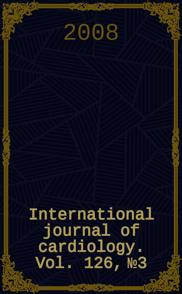 International journal of cardiology. Vol. 126, № 3