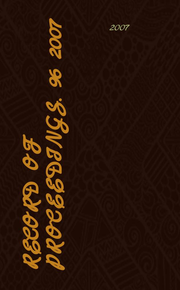 Record of proceedings. 96 2007